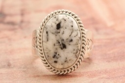 Genuine White Buffalo Turquoise Sterling Silver Native American Ring